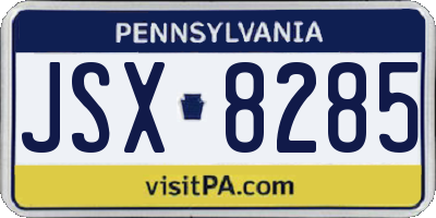 PA license plate JSX8285