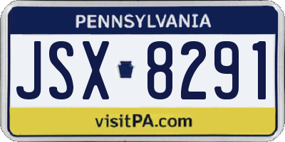 PA license plate JSX8291