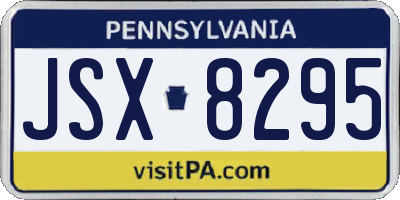PA license plate JSX8295