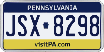 PA license plate JSX8298