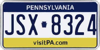 PA license plate JSX8324