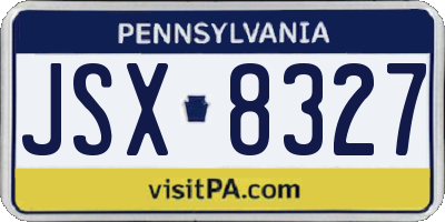 PA license plate JSX8327