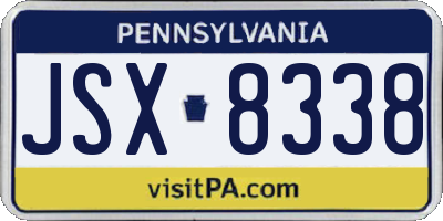 PA license plate JSX8338