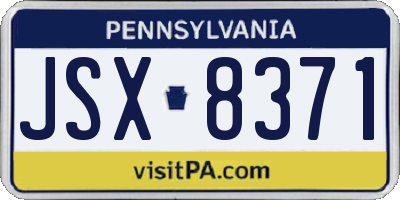 PA license plate JSX8371