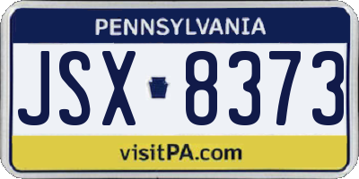 PA license plate JSX8373