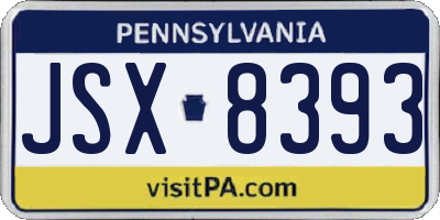 PA license plate JSX8393