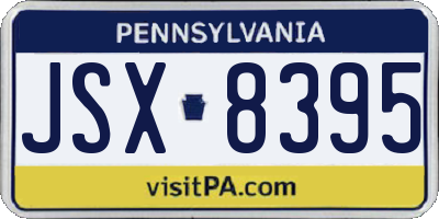 PA license plate JSX8395