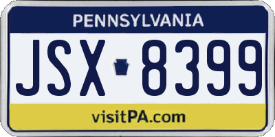 PA license plate JSX8399