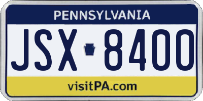 PA license plate JSX8400