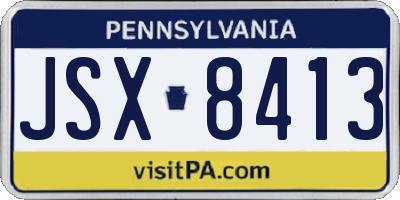 PA license plate JSX8413