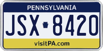PA license plate JSX8420