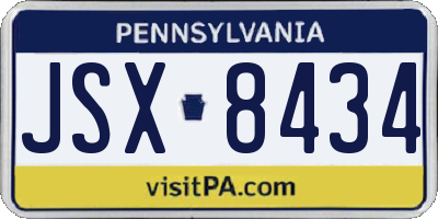 PA license plate JSX8434
