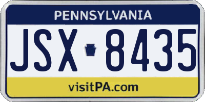 PA license plate JSX8435