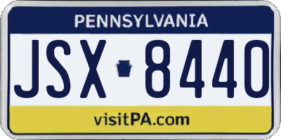 PA license plate JSX8440