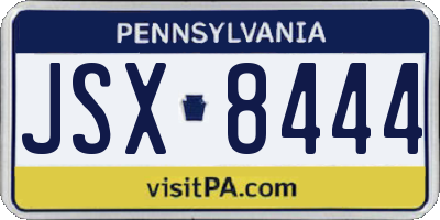 PA license plate JSX8444