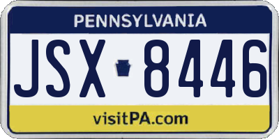 PA license plate JSX8446