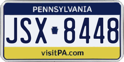PA license plate JSX8448
