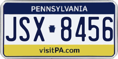 PA license plate JSX8456