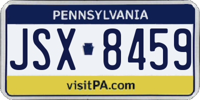 PA license plate JSX8459