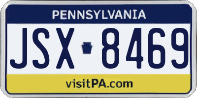 PA license plate JSX8469