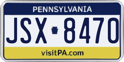 PA license plate JSX8470