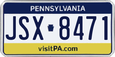 PA license plate JSX8471