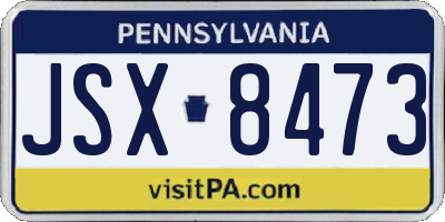 PA license plate JSX8473