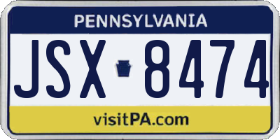 PA license plate JSX8474