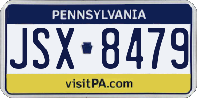 PA license plate JSX8479