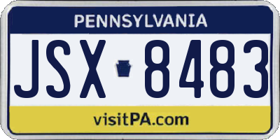 PA license plate JSX8483