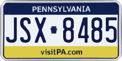 PA license plate JSX8485