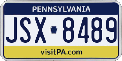 PA license plate JSX8489