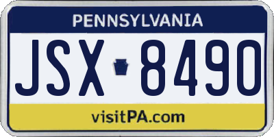 PA license plate JSX8490