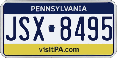 PA license plate JSX8495