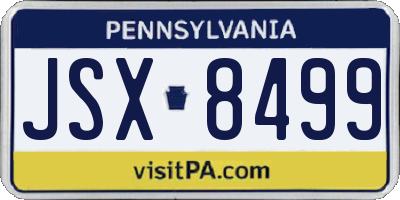 PA license plate JSX8499