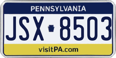 PA license plate JSX8503