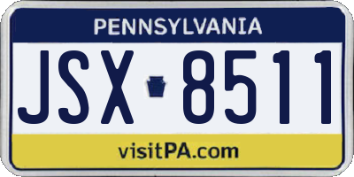PA license plate JSX8511
