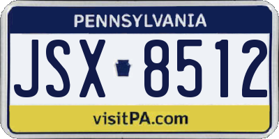 PA license plate JSX8512