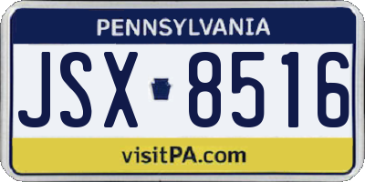 PA license plate JSX8516