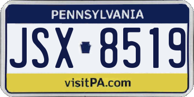 PA license plate JSX8519