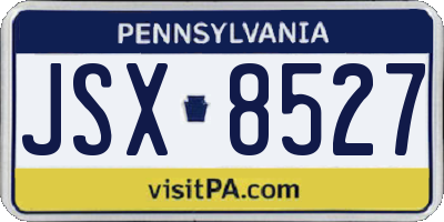 PA license plate JSX8527