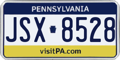 PA license plate JSX8528
