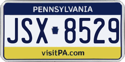 PA license plate JSX8529