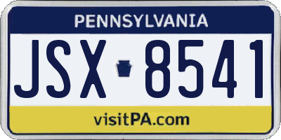 PA license plate JSX8541