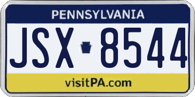 PA license plate JSX8544