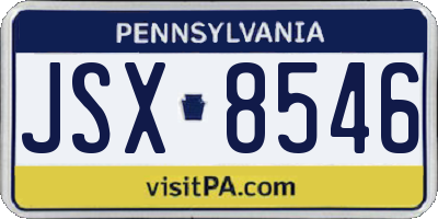 PA license plate JSX8546