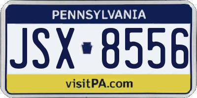 PA license plate JSX8556