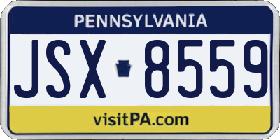 PA license plate JSX8559