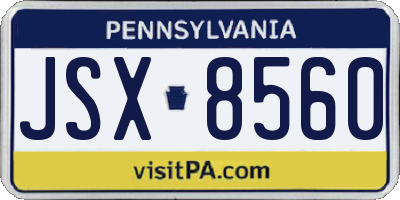 PA license plate JSX8560