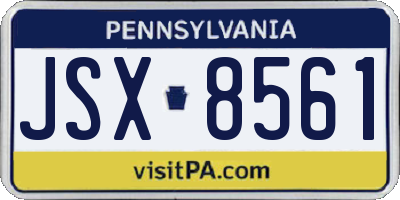 PA license plate JSX8561